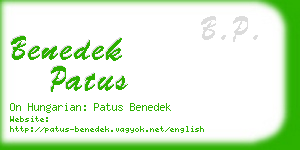 benedek patus business card